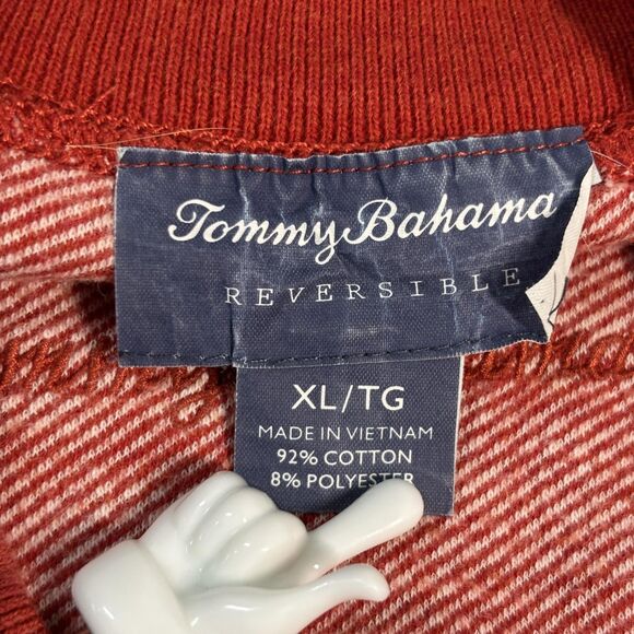 Tommy Bahama Sweater Mens XL Reversible Half Zip Pullover Dolphin Cotton Blend - Picture 9 of 9